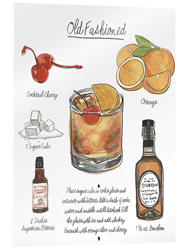 Acrylglasbild Klassischer Cocktail - Old Fashioned