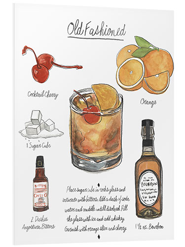 Hartschaumbild Klassischer Cocktail - Old Fashioned