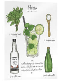 Acrylglasbild Klassischer Cocktail - Mojito - Naomi McCavitt