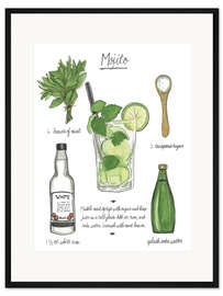 Gerahmter Kunstdruck Klassischer Cocktail - Mojito