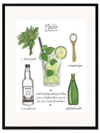 Kehystetty taidepainatus Classic Cocktail - Mojito