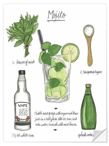 Selvklebende plakat Classic Cocktail - Mojito