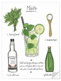 Självhäftande poster Classic Cocktail - Mojito