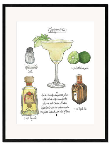 Gerahmter Kunstdruck Klassischer Cocktail - Margarita