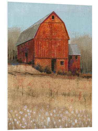 Foam board print Red barn view