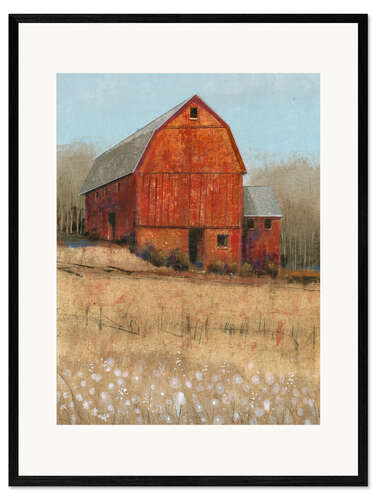 Framed art print Red barn view