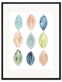 Gerahmter Kunstdruck Blättermuster II