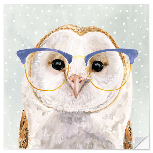 Sisustustarra Owl with glasses