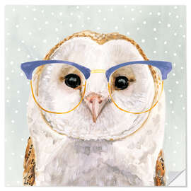 Wall sticker Owl with glasses