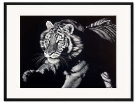 Gerahmter Kunstdruck Porträt eines Tigers