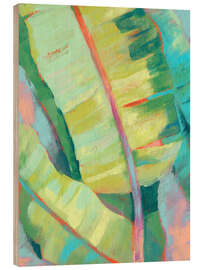 Wood print Vibrant Palm Leaves I