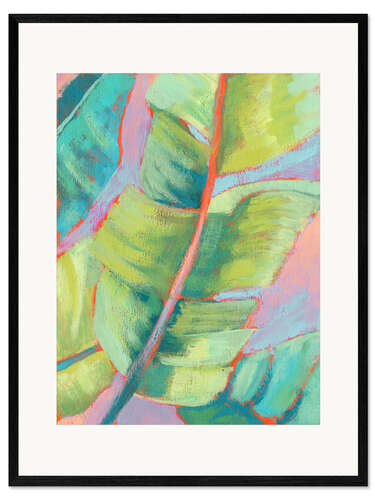 Inramat konsttryck Vibrant Palm Leaves II