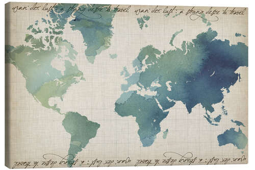 Canvas print Watercolor World Map