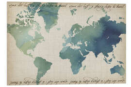 Foam board print Watercolor World Map