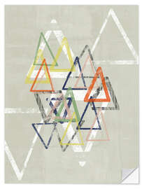 Selvklebende plakat Stamped Triangles II