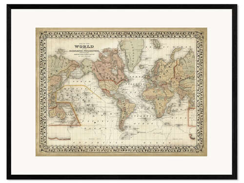 Framed art print Map of the world