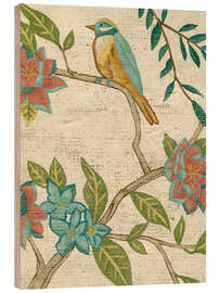 Wood print Antique Aviary IV