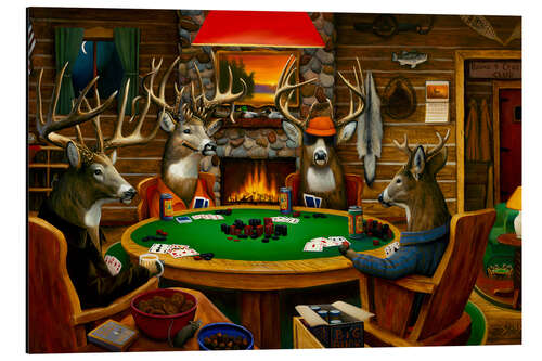 Tableau en aluminium Poker Deers
