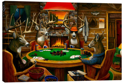 Canvas-taulu Poker Deers