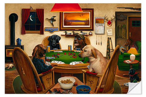 Sticker mural Poker Dogs