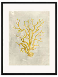 Gerahmter Kunstdruck Koralle in Senfgelb