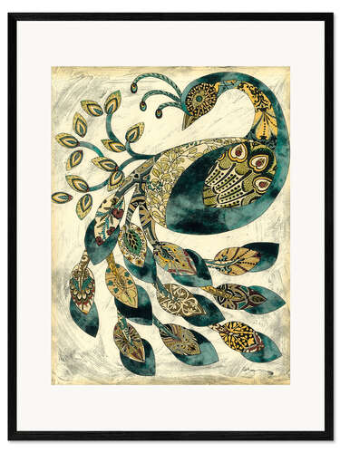 Impression artistique encadrée Paon royal II