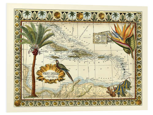 PVC-taulu Tropical Map of West Indies