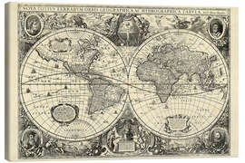 Lærredsbillede  Vintage World Map