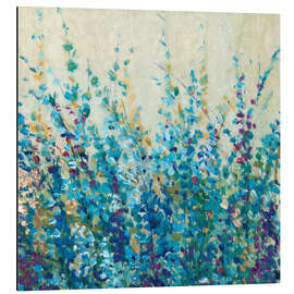 Tableau en aluminium Bleu floral