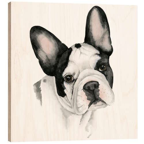 Wood print French bulldog