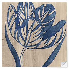 Selvklebende plakat Indigo Tulip