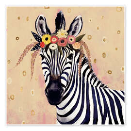 Poster  Zebra in stile Klimt - Victoria Borges