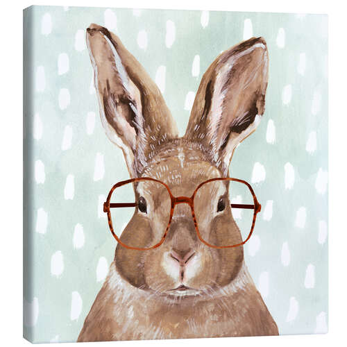 Tableau sur toile Lapin à lunettes