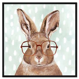 Gerahmter Kunstdruck Häschen mit Brille - Victoria Borges