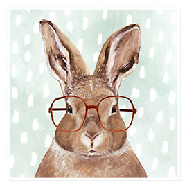 Wall print  Bunny with glasses - Victoria Borges
