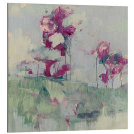 Tableau en aluminium Arbres fuchsia II