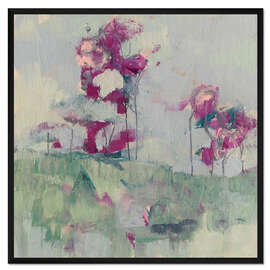 Gerahmter Kunstdruck Rosa Baumreihe II