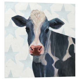 Foam board print Cow in front of stars