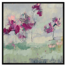 Gerahmter Kunstdruck Rosa Baumreihe I