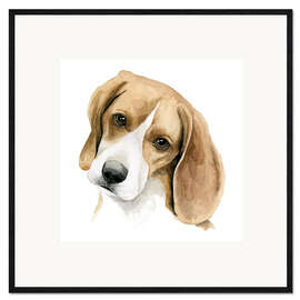 Ingelijste kunstdruk Beagle