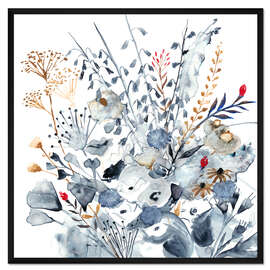 Gerahmter Kunstdruck Indigo &amp; Ocker I