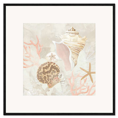 Stampa artistica con cornice Affresco di conchiglie I