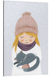 Magnettafel Mädchen mit Katze