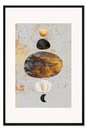 Gerahmter Kunstdruck Sonne und Mond