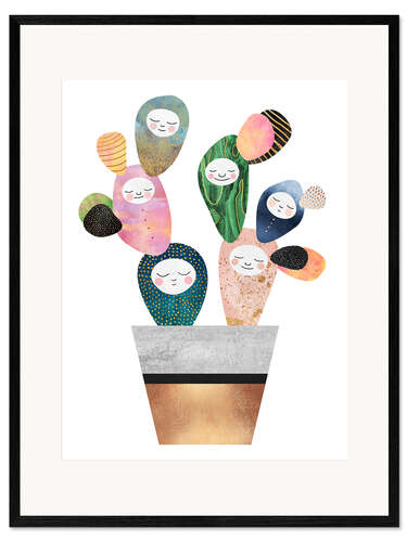 Impression artistique encadrée Cactus somnolant