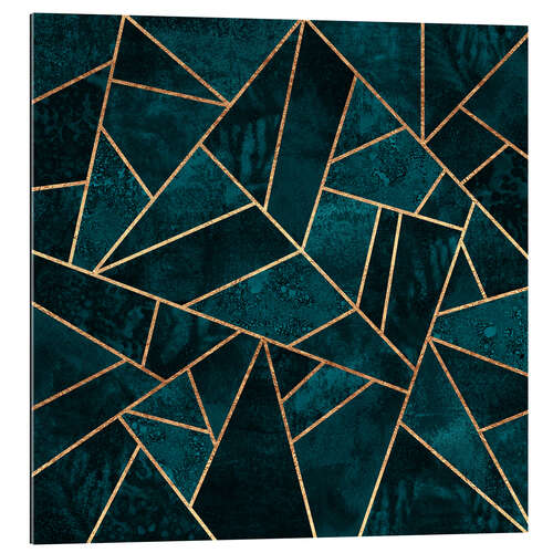 Galleritryk Deep Teal Stone