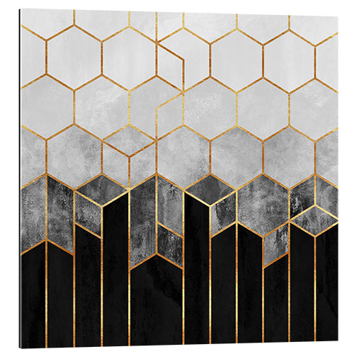 Gallery print Charcoal Hexagons