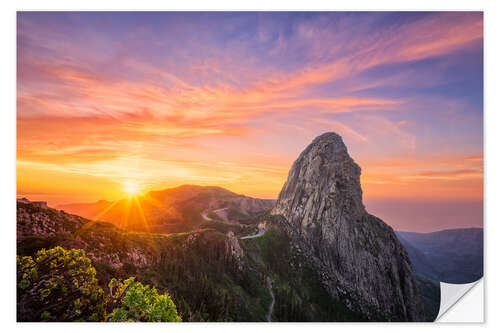 Selvklæbende plakat Roque Argando, La Gomera