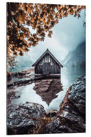 Tableau en plexi-alu Cabane sur l&#039;Obersee en automne