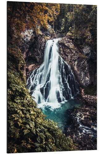 Aluminiumtavla Waterfall in the fall